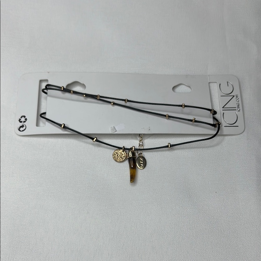 ICING Black and Gold Women's Necklace